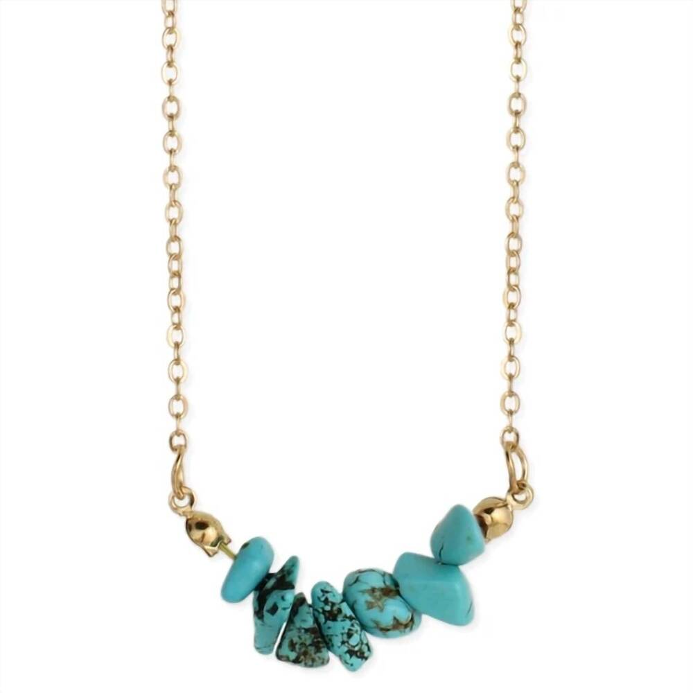 NEW ZAD women's stone chip necklace in turquoise
